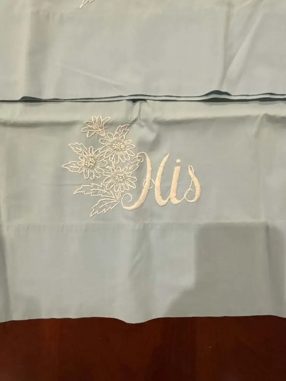 Vintage Cannon Percale Combsspun His and Hers Pillowcases Light Blue Set of 2